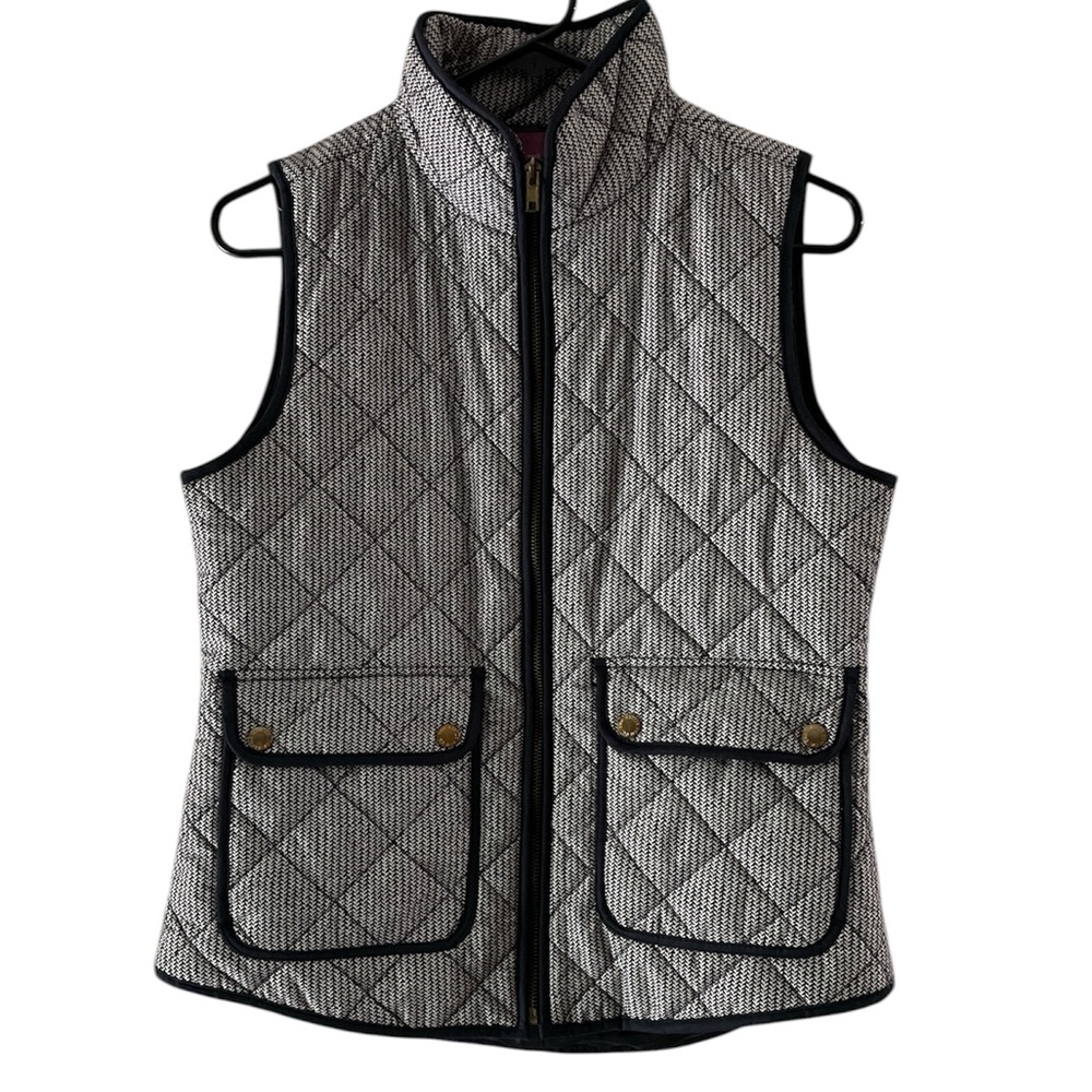 The Savile Row Co. Quilted navy blue & white puffer vest